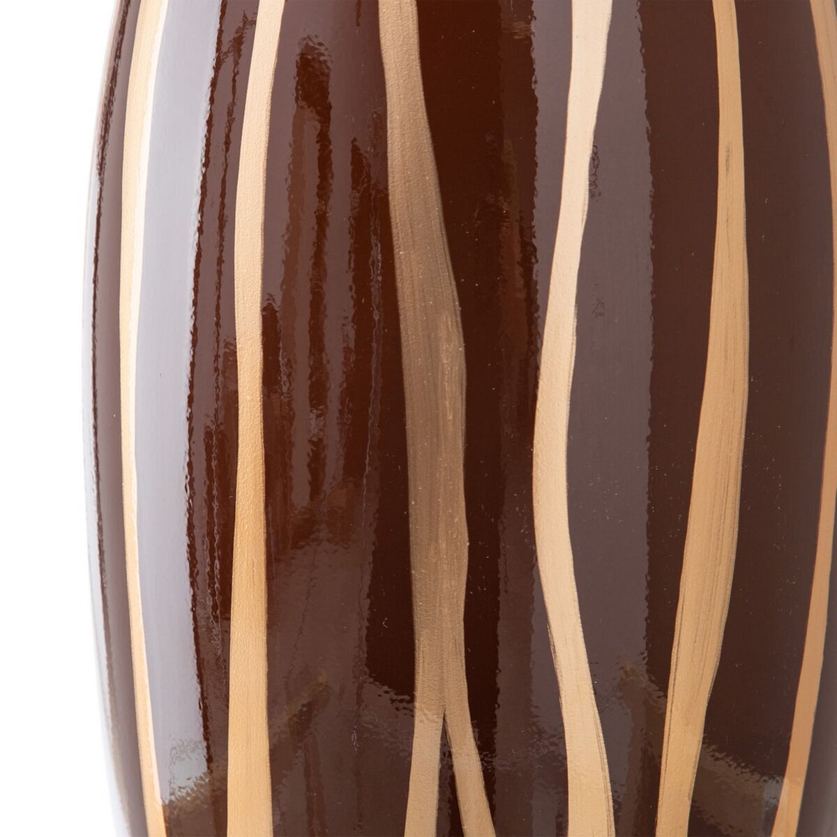 Vas 20 x 20 x 58,5 cm Zebra Keramik Gyllene Brun - 3