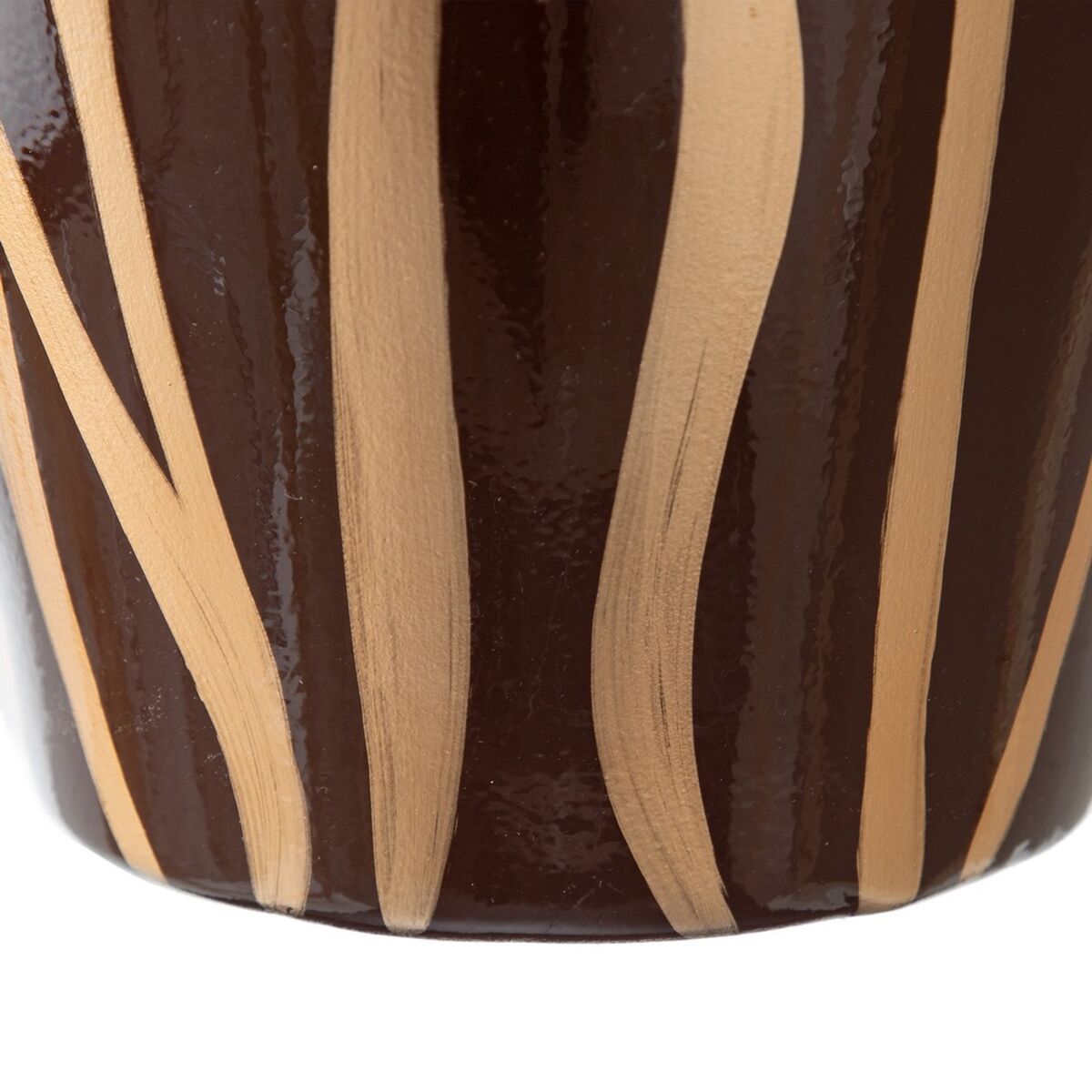 Vas 20 x 20 x 58,5 cm Zebra Keramik Gyllene Brun - 2