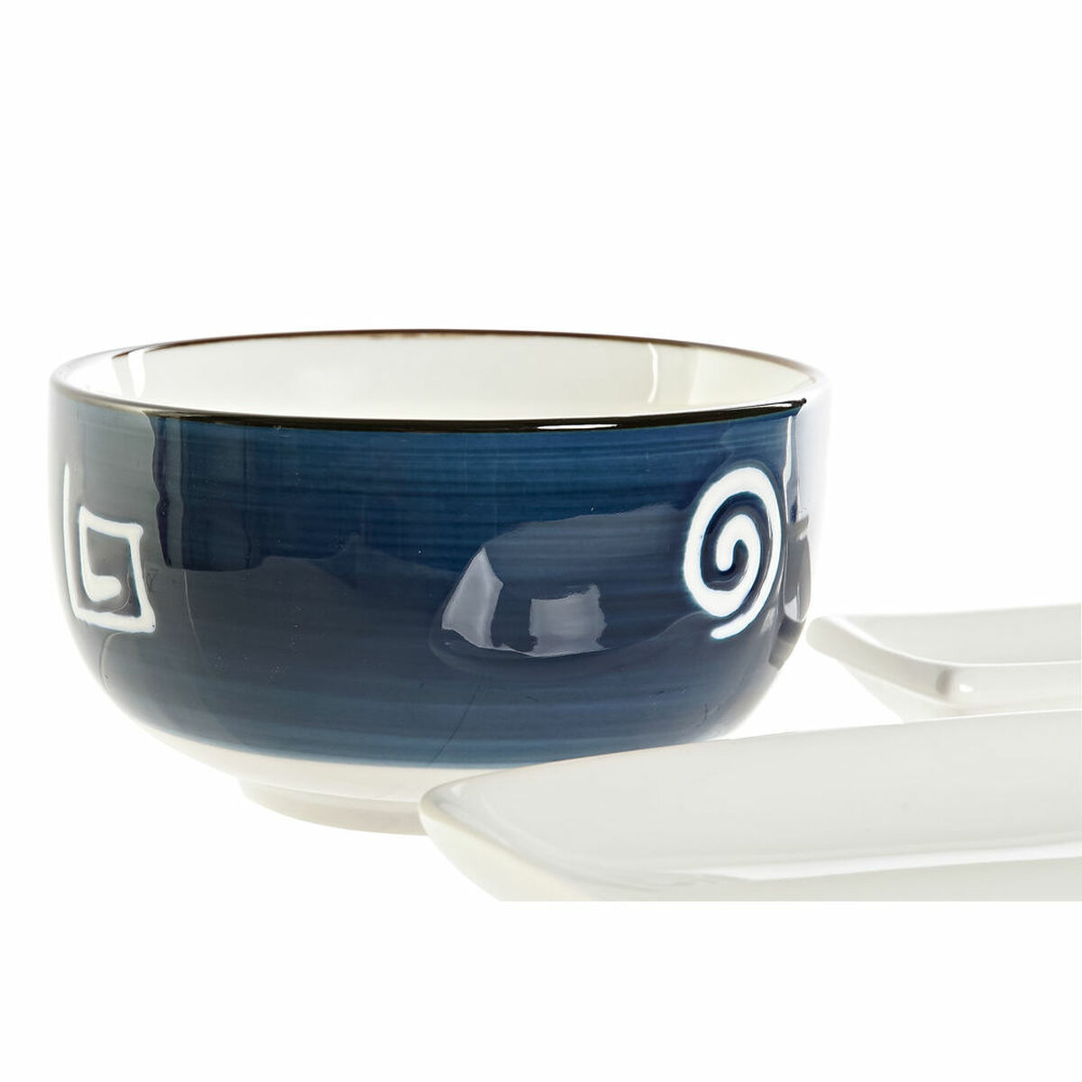 Sushiset DKD Home Decor 33,5 x 34,5 x 9 cm Porslin Vit Marinblå Orientalisk (33,5 x 34,5 x 9 cm) - 4