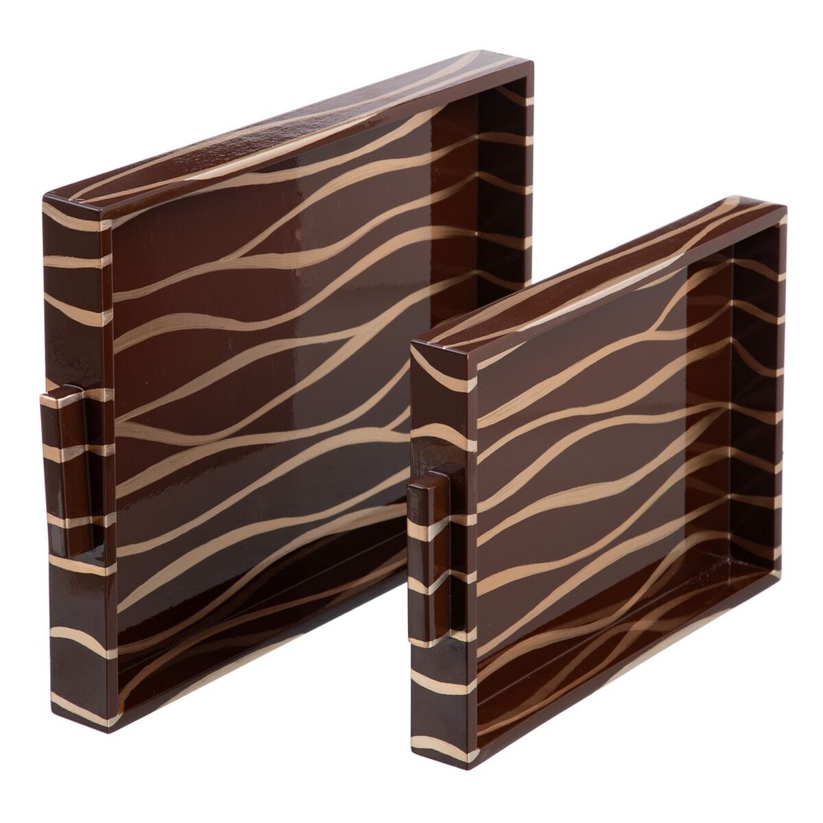 Bricka 45 x 33 x 4,5 cm Gyllene Brun DMF (2 antal)