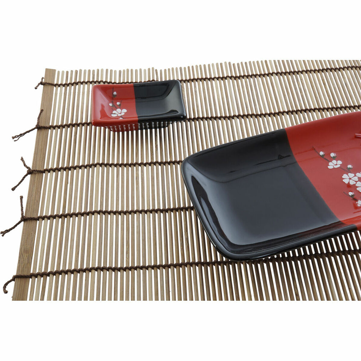 Sushiset DKD Home Decor 31 x 27 x 2,5 cm Keramik Röd Svart Orientalisk (12 antal) (31 x 27 x 2,5 cm) - 6