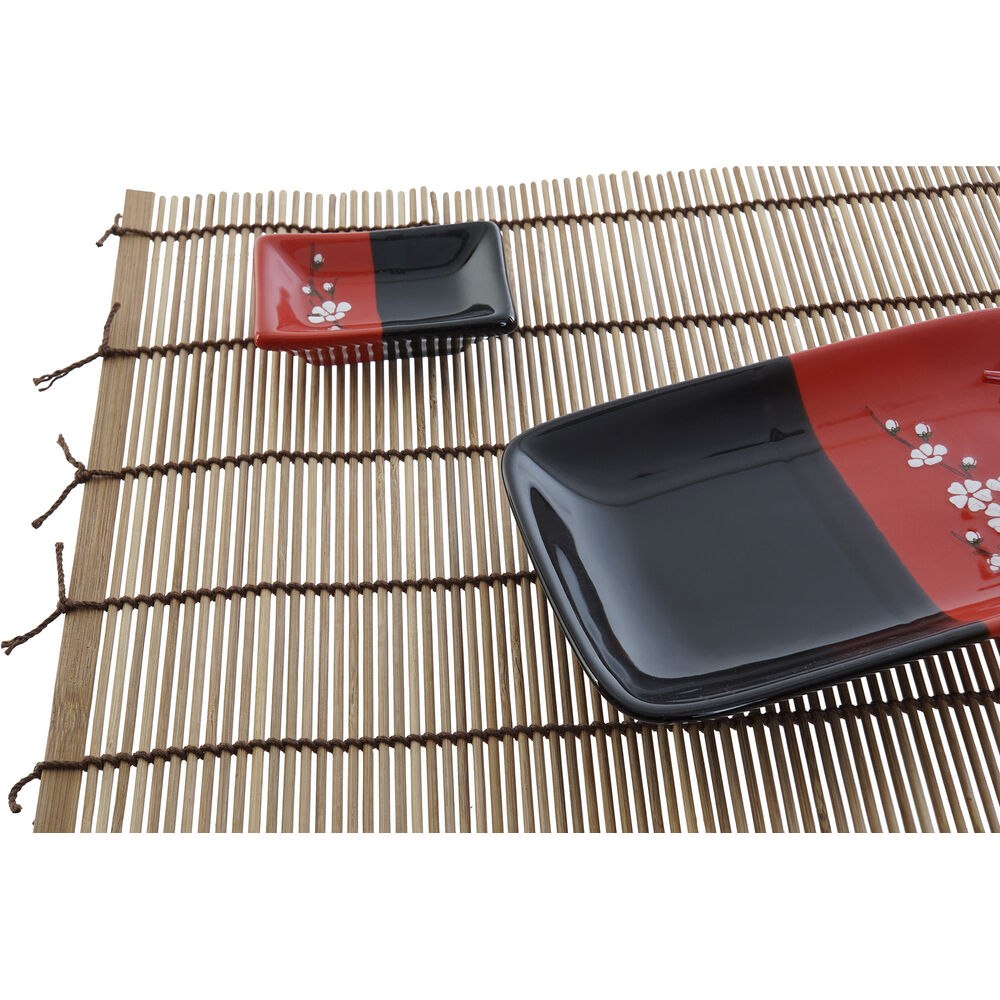 Sushiset DKD Home Decor 31 x 27 x 2,5 cm Keramik Röd Svart Orientalisk (12 antal) (31 x 27 x 2,5 cm) - 3