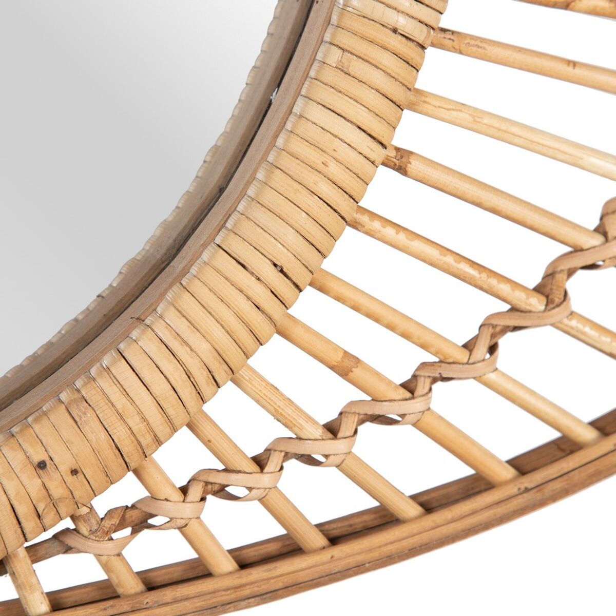 Väggspegel 82 x 3,5 x 47,5 cm Naturell Rattan - 3
