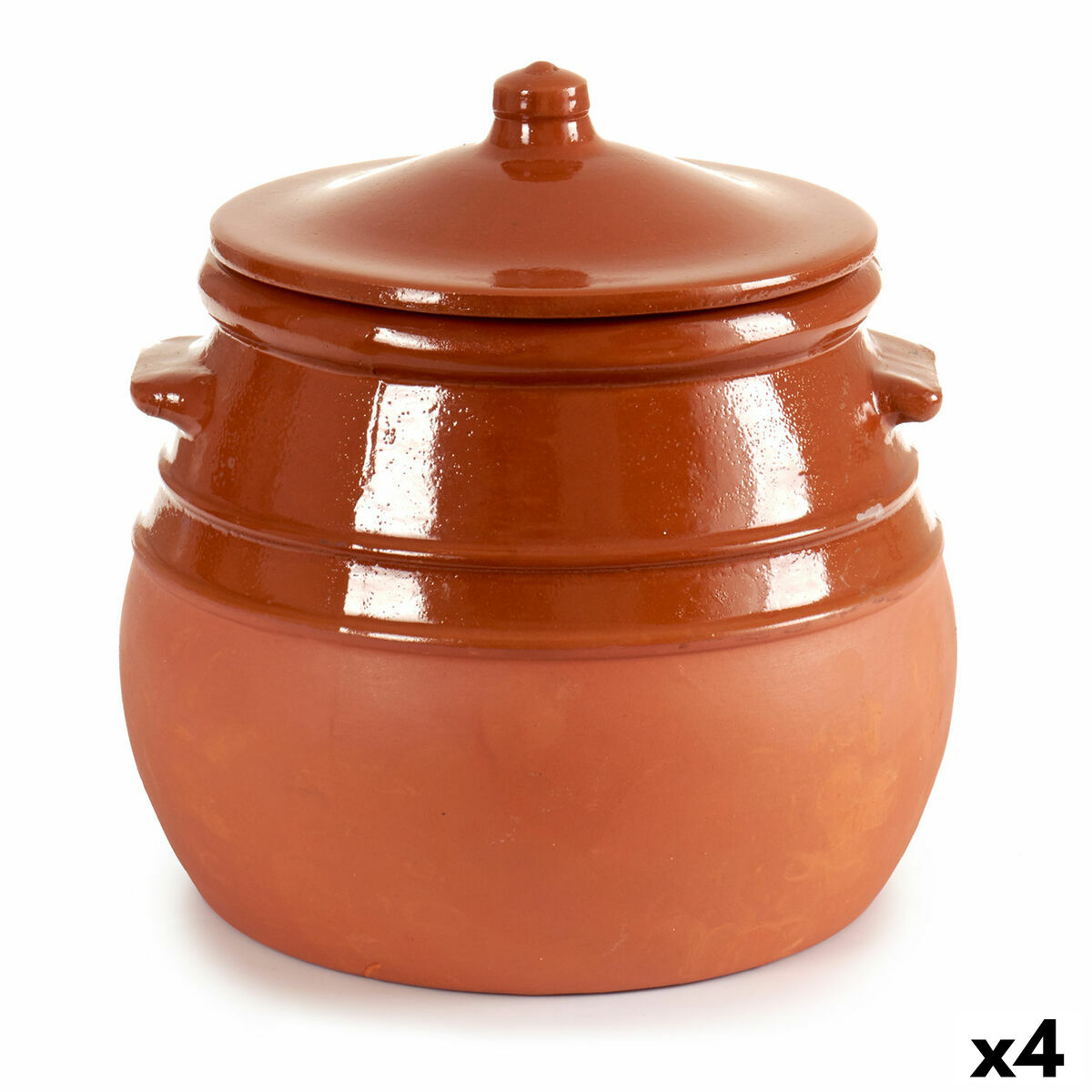 Gryta med lock Terrakotta 3,5 L 23 x 22 x 23 cm (4 antal)