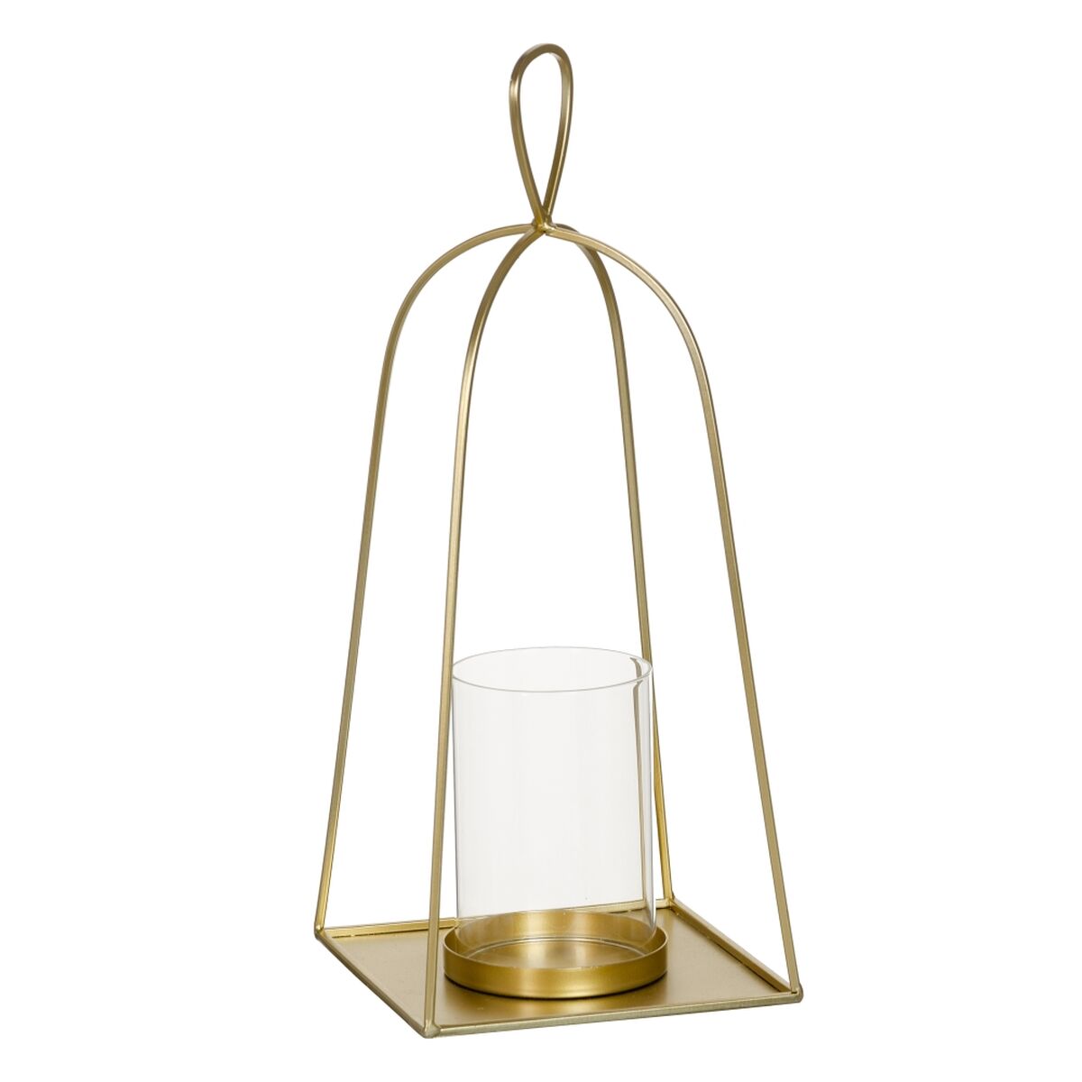 Ljusstakar Glas Gyllene Metall 19 x 19 x 46 cm