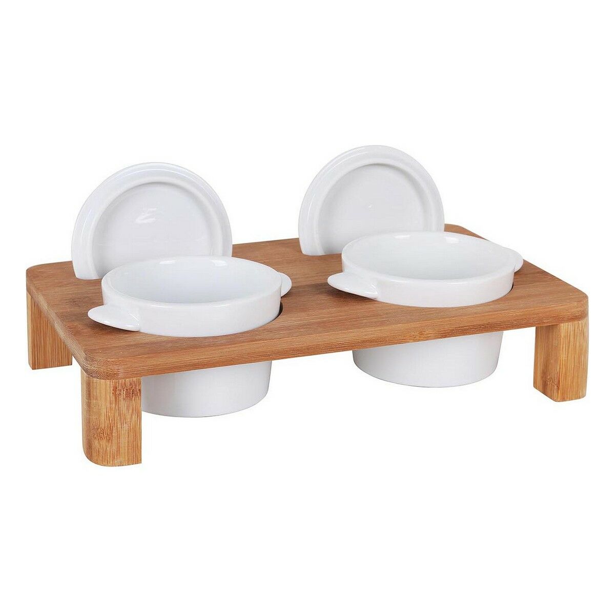 Stöd Inde Kastrull x 2 Bambu Porslin 29 x 18 x 6 cm