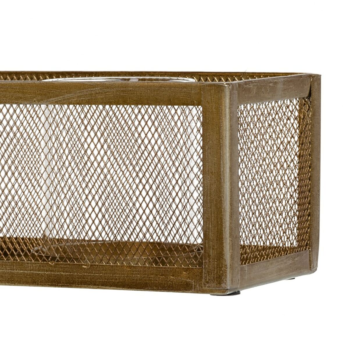 Ljusstakar 56 x 12 x 10 cm Glas Gyllene Metall - 4