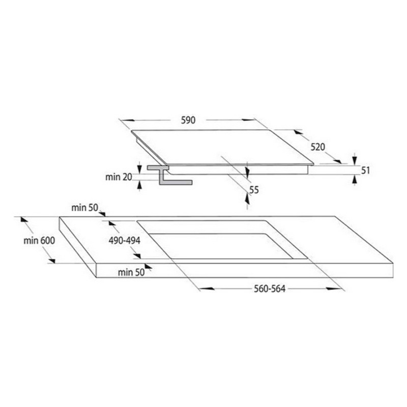 Induktionshäll Hisense I6337C 60 cm 60 cm 7100 W - 2