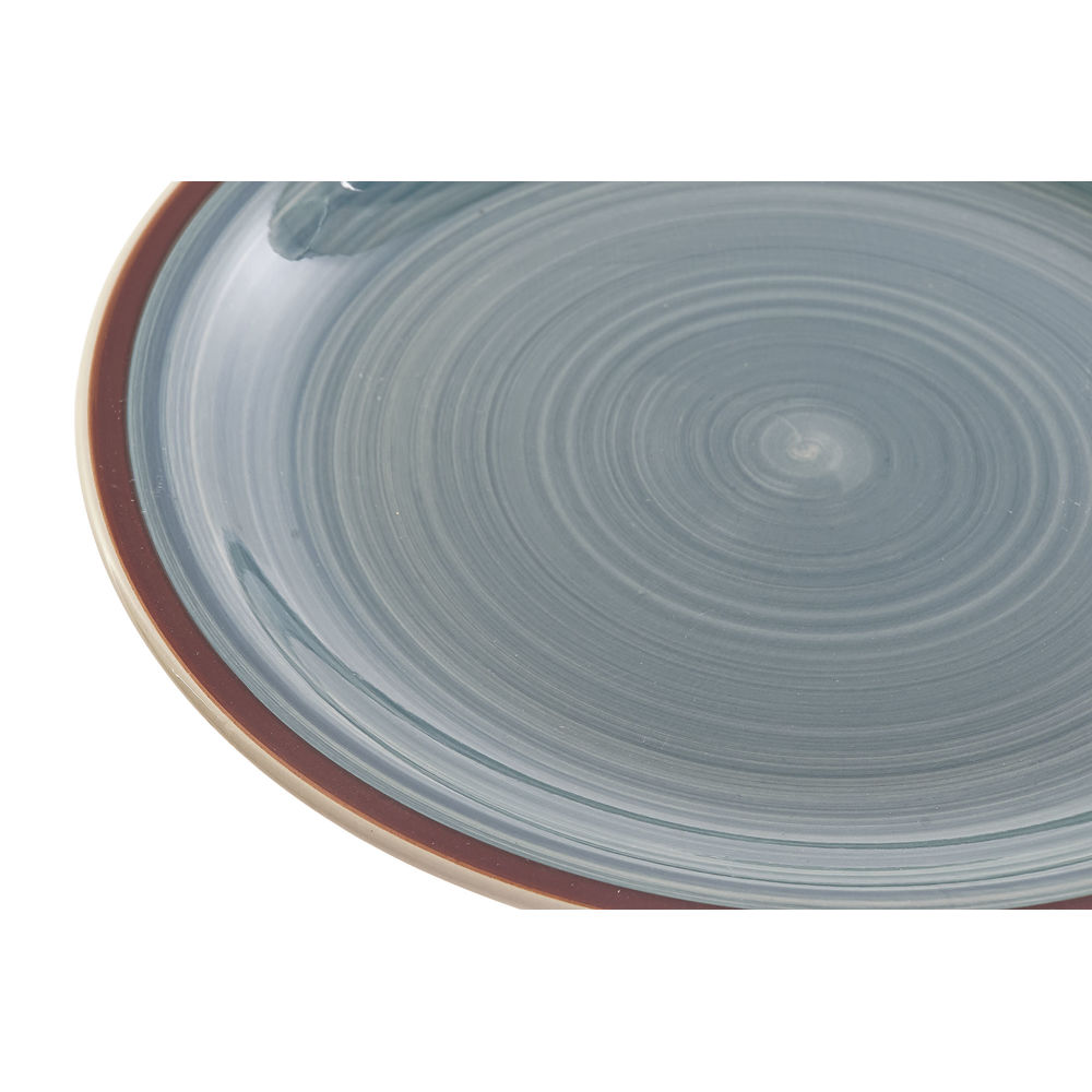 Matservis DKD Home Decor Blå Plast Stengods 18 Delar 26,5 x 26,5 x 3 cm - 3