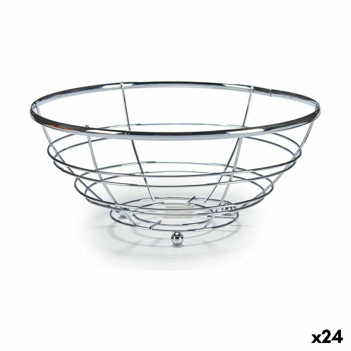 Fruktskål Kromad Silvrig 28 x 11,5 x 28 cm (24 antal)