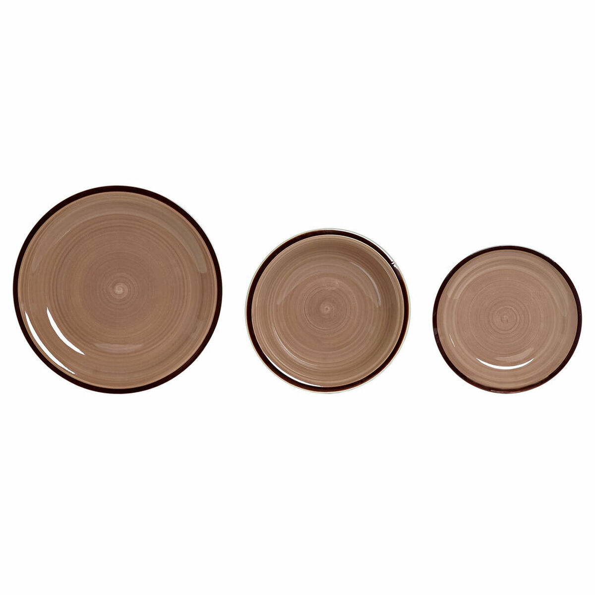 Matservis DKD Home Decor S3025792 Stengods (26,5 x 26,5 x 3 cm) (21 x 21 x 5,5 cm) (26.5 x 26.5 x 3 cm) (19 x 19 x 3 cm) (18 pcs - 4