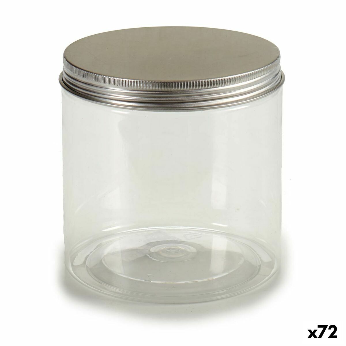 Burk Transparent Silvrig Aluminium Plast 600 ml (72 Antal)