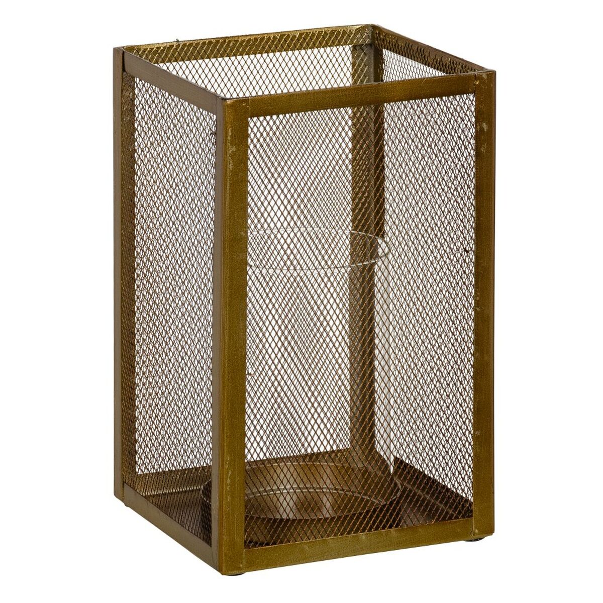Ljusstakar 16 x 16 x 25,5 cm Glas Gyllene Metall