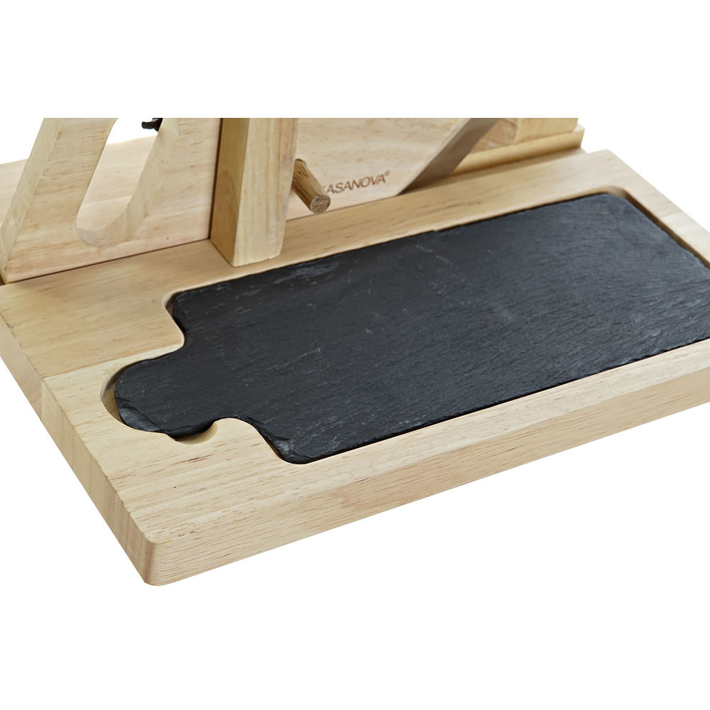 Skärare DKD Home Decor Korv Gummiträ Rostfritt stål Skiffer 26 x 20 x 10 cm - 3