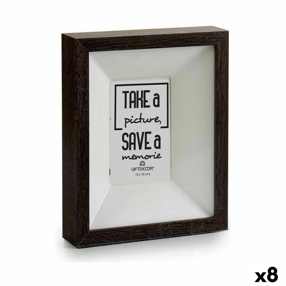 Fotoram för upphängning Trä Glas Mörkbrun 5 x 27,1 x 22,5 cm (8 antal)
