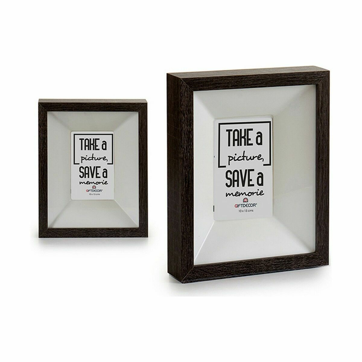 Fotoram för upphängning Trä Glas Mörkbrun 5 x 27,1 x 22,5 cm (8 antal) - 2