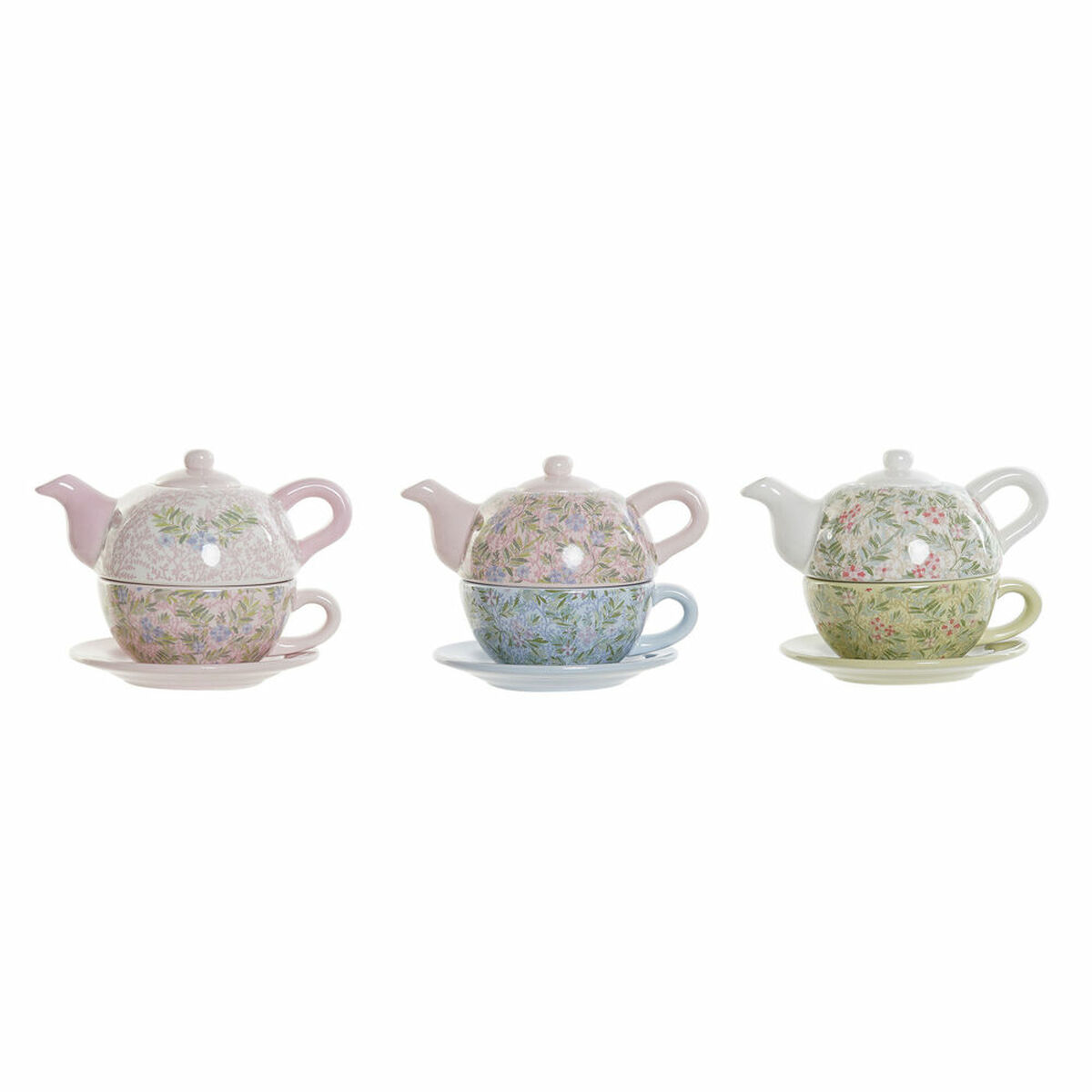 Tekanna DKD Home Decor Blå Grön Rosa Metall Dolomite 750 ml (3 antal) - 5