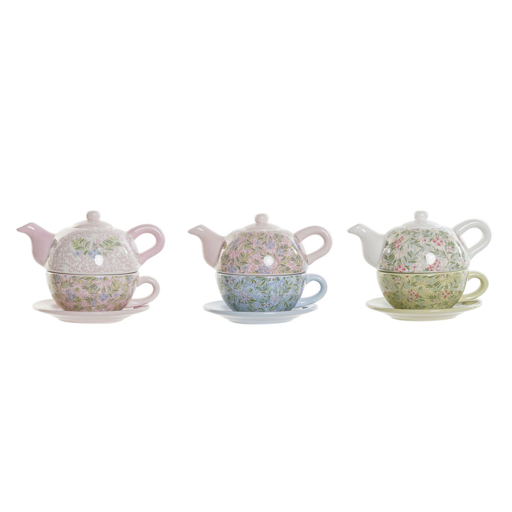 Tekanna DKD Home Decor Blå Grön Rosa Metall Dolomite 750 ml (3 antal) - 3