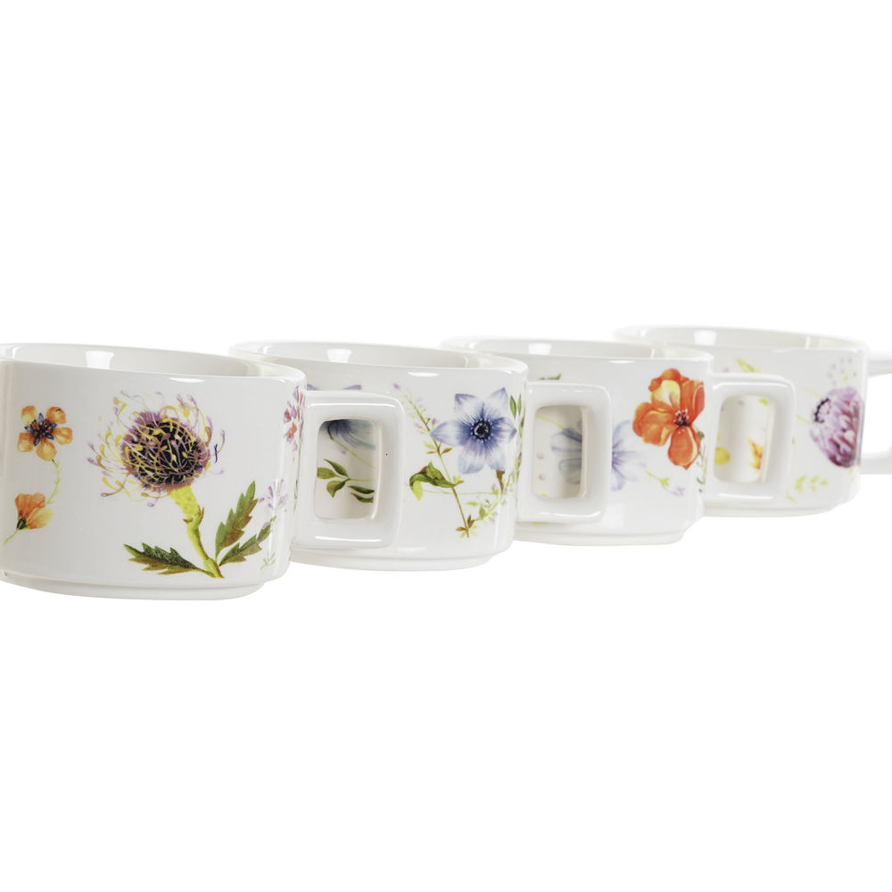 Set med kaffekoppar DKD Home Decor Multicolour Metall Dolomite 260 ml (4 Delar) - 2