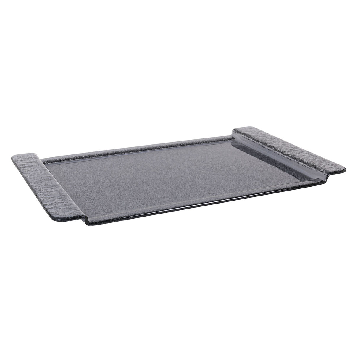 Bricka 53 x 32,5 cm Svart Glas