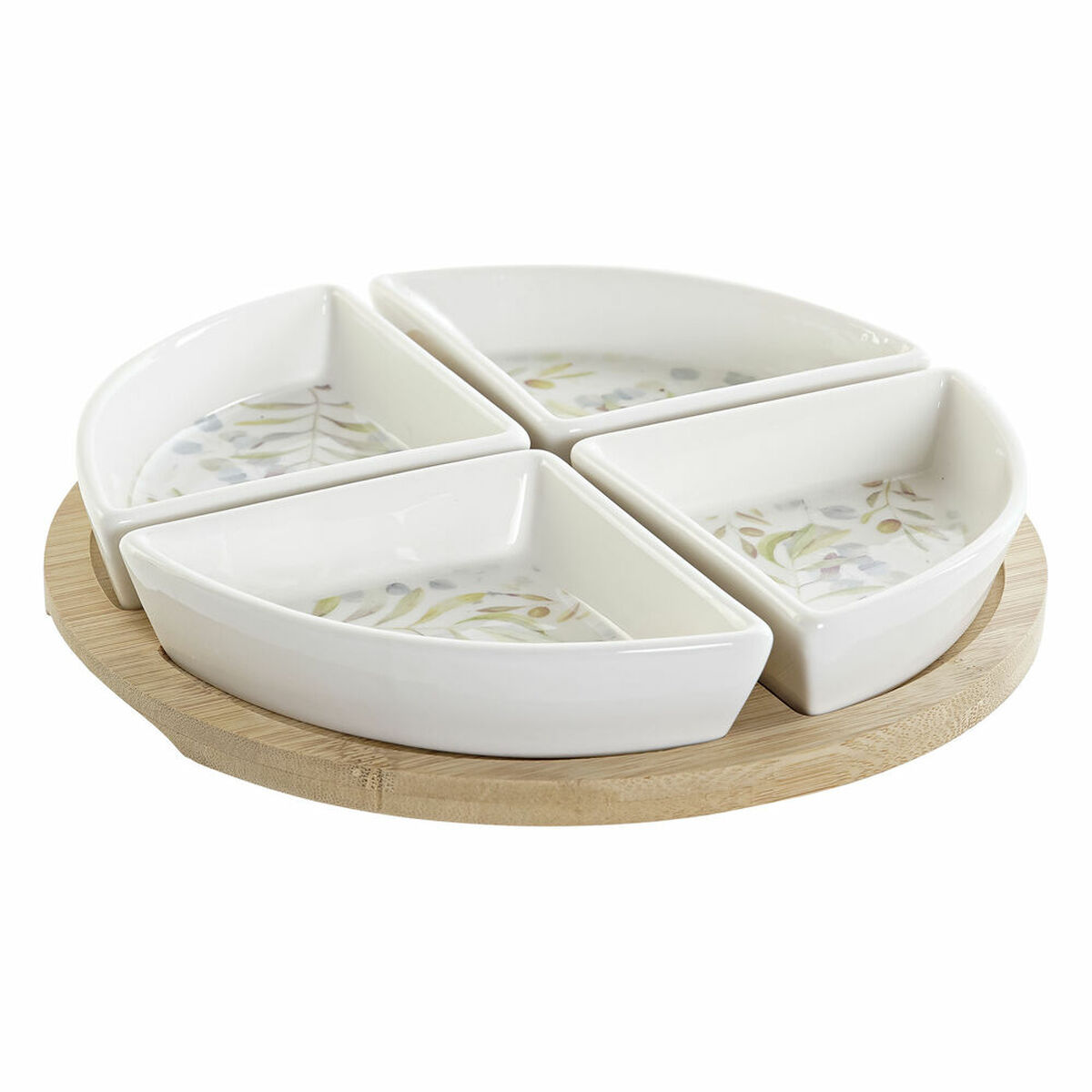 Tilltuggsset DKD Home Decor Multicolour Naturell Bambu Plast Stengods Cottage 21,5 x 21,5 x 1 cm - 3