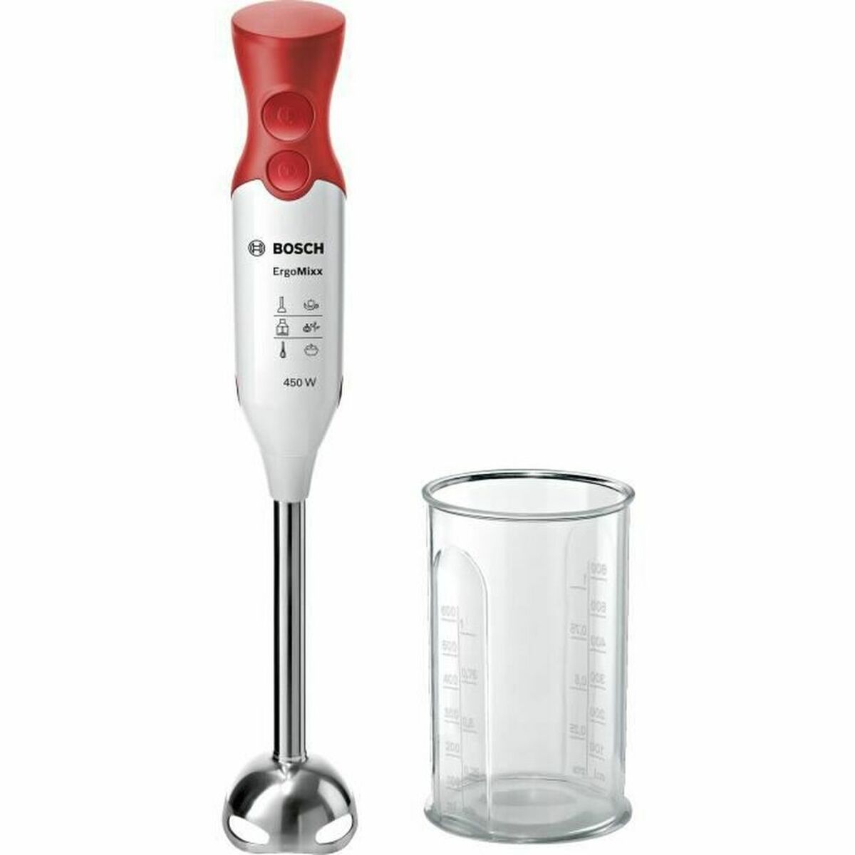 Stavmixer BOSCH Hand blender 600 ml Vit Röd Rojo/Blanco 450 W - 2