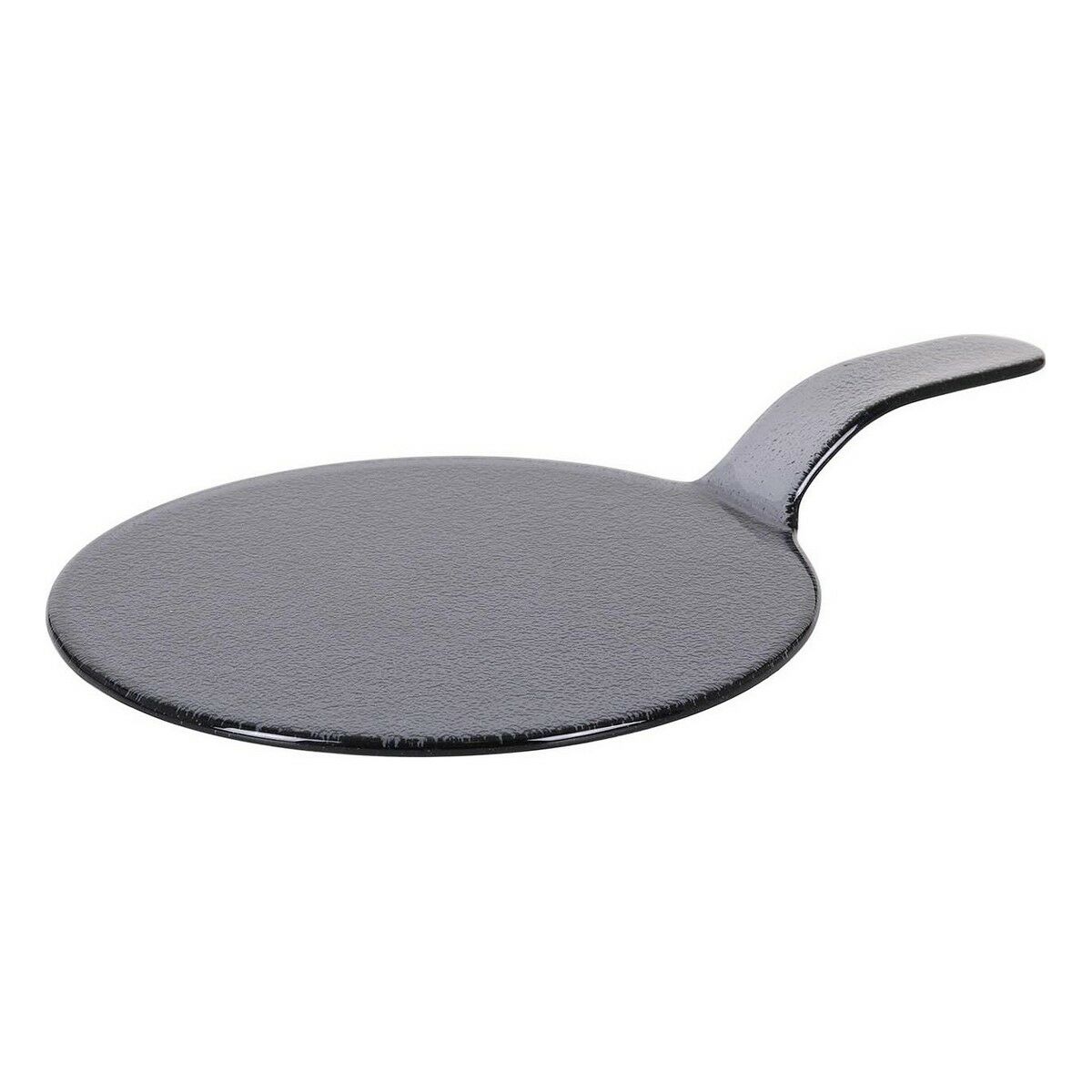 Platt skål Inde Svart Med handtag Glas