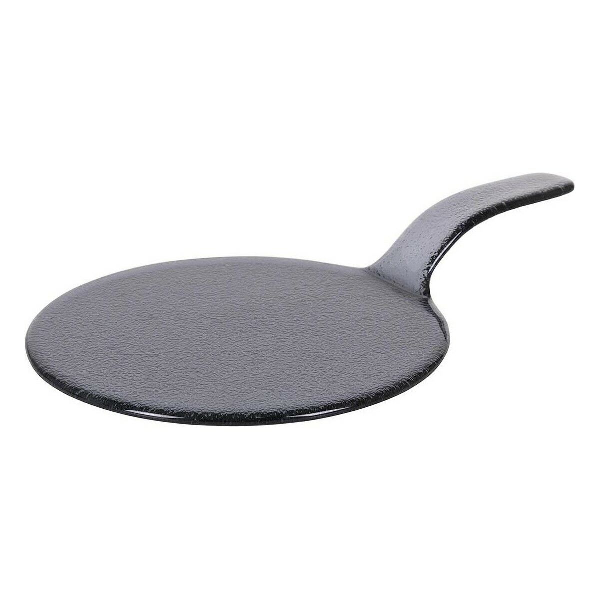 Platt skål Inde Svart Med handtag Glas