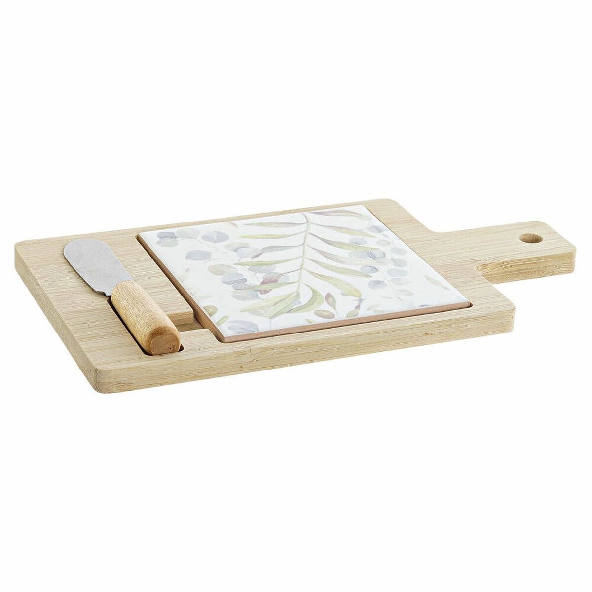 Tilltuggsset DKD Home Decor Multicolour Naturell Bambu Plast Stengods 21,5 x 11,8 x 1,5 cm - 3