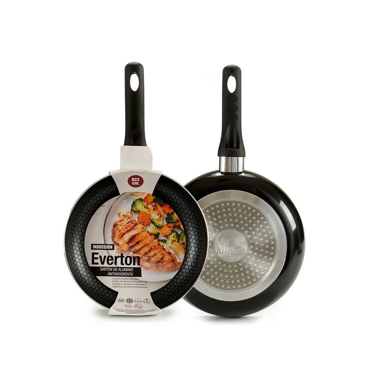 Stekpanna Everton 22 cm Svart Aluminium (6 antal) - 2
