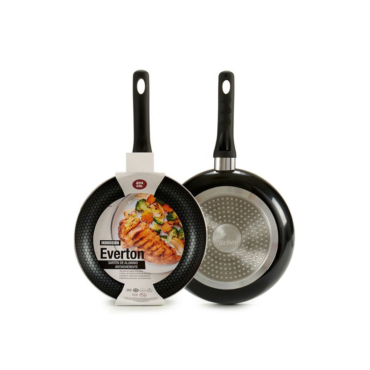 Stekpanna Everton 24 cm Svart Aluminium (6 antal) - 2