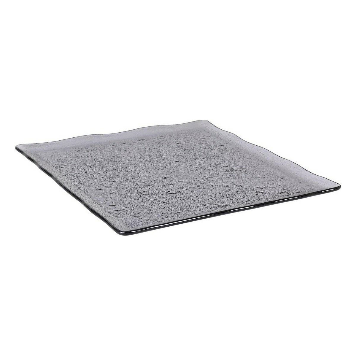 Platt skål Inde Ming Svart Glas 30 x 30 cm