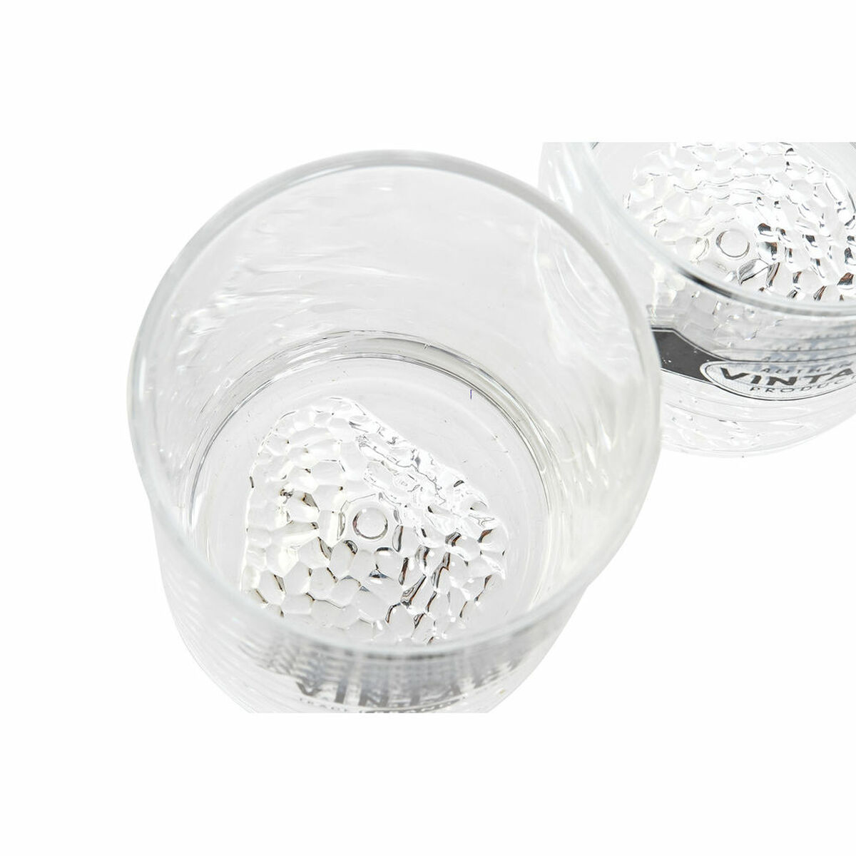 Glasset DKD Home Decor Transparent Mörkgrå Glas Sten Plast 6 Delar 320 ml - 8