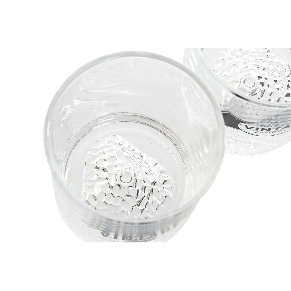 Glasset DKD Home Decor Transparent Mörkgrå Glas Sten Plast 6 Delar 320 ml - 4
