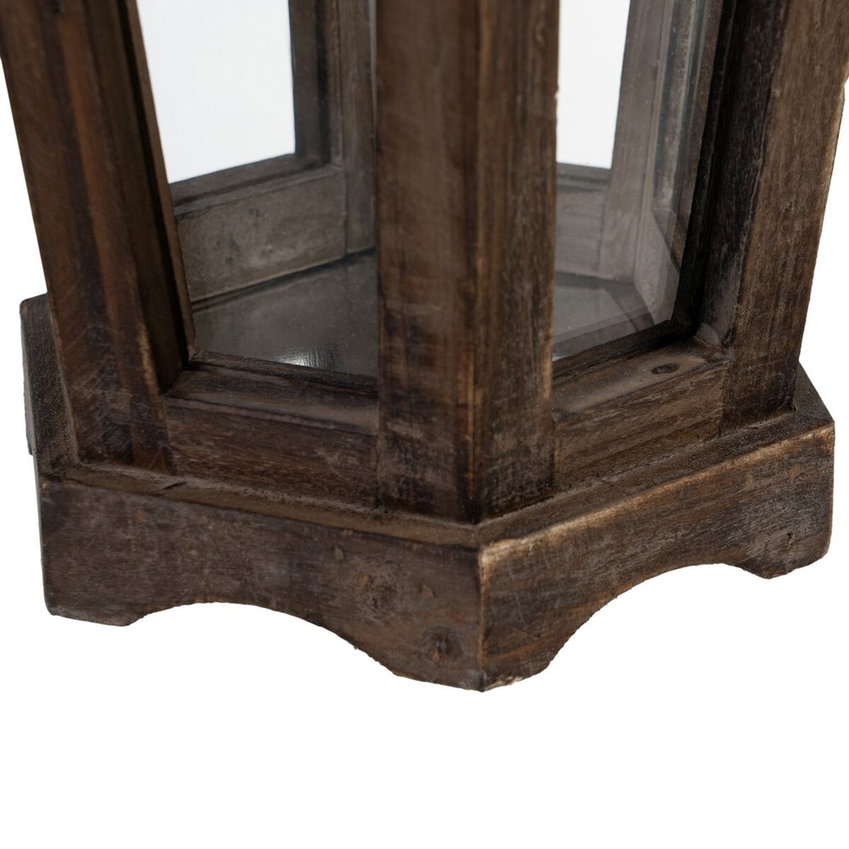 Lykta 32 x 28 x 60 cm Ljusstakar Brun Silver Granträ (2 antal) - 2