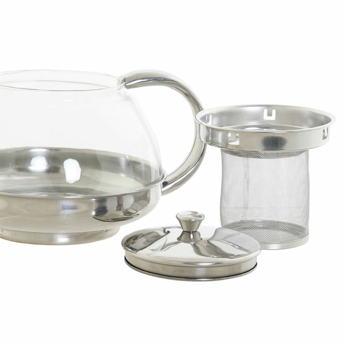 Tekanna DKD Home Decor Silvrig Rostfritt stål Glas Plast 18 x 14 x 12 cm - 6