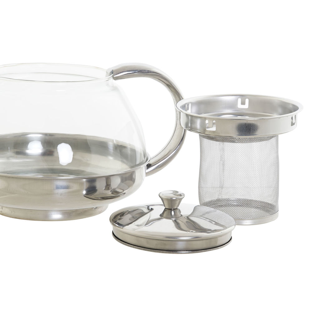Tekanna DKD Home Decor Silvrig Rostfritt stål Glas Plast 18 x 14 x 12 cm - 3