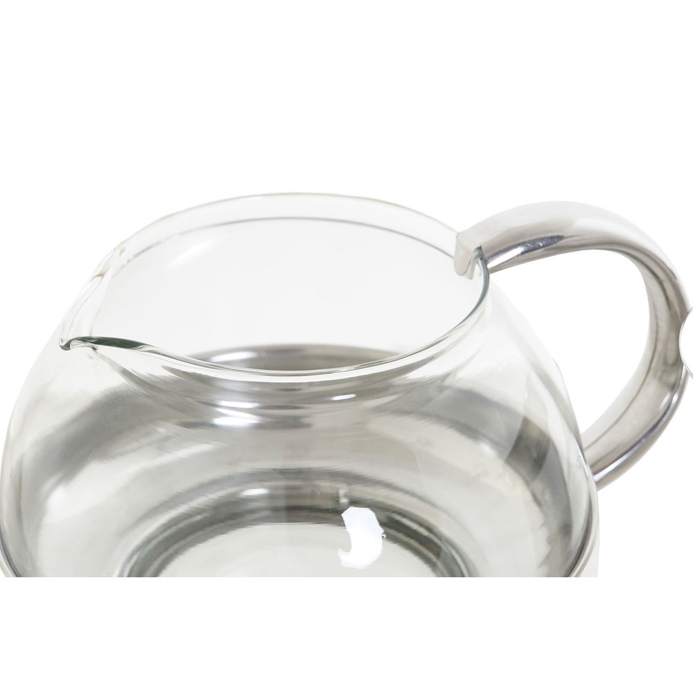 Tekanna DKD Home Decor Silvrig Rostfritt stål Glas Plast 18 x 14 x 12 cm - 2