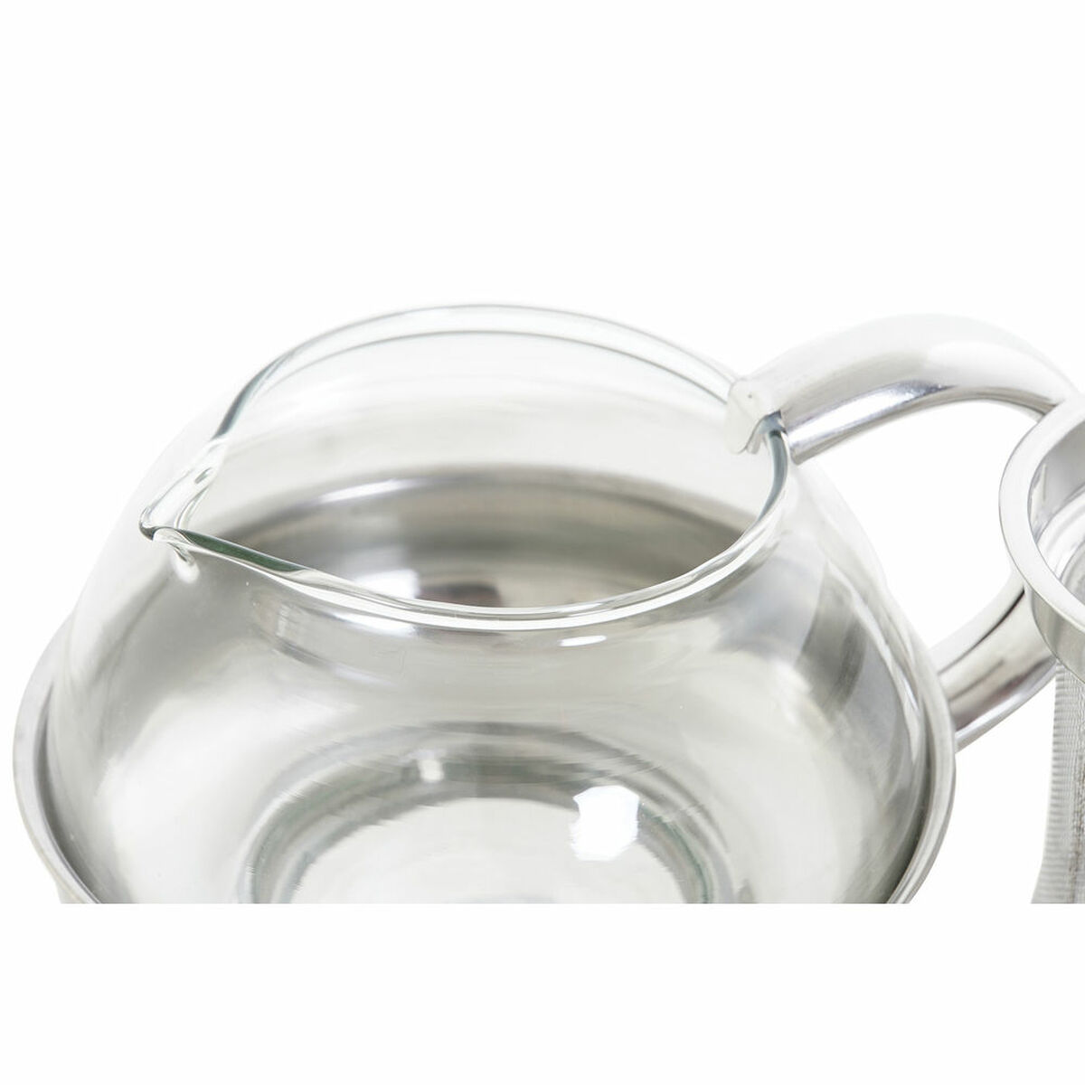Tekanna DKD Home Decor Silvrig Rostfritt stål Glas Plast 600 ml 15 x 12 x 12 cm - 5
