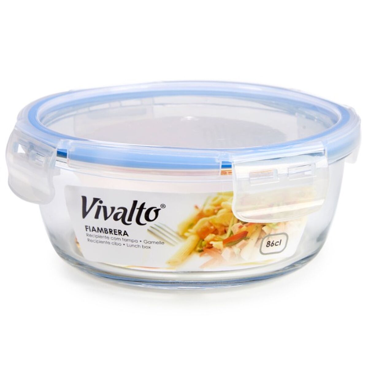 Hermetisk matlåda Rund Blå 860 ml 16,5 x 7,5 x 16,5 cm (12 antal) - 2