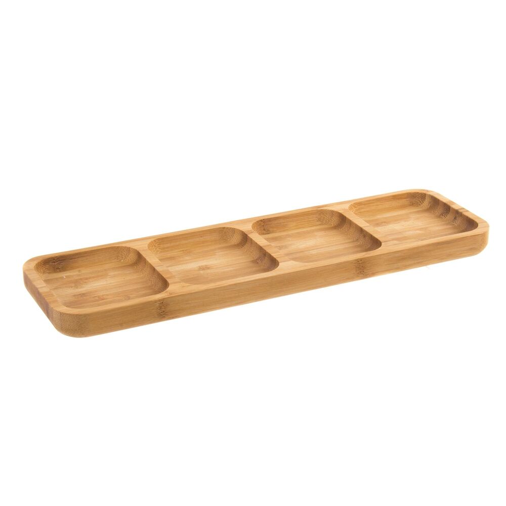 Bricka DKD Home Decor Multicolour Naturell Bambu 33 x 10 x 2 cm