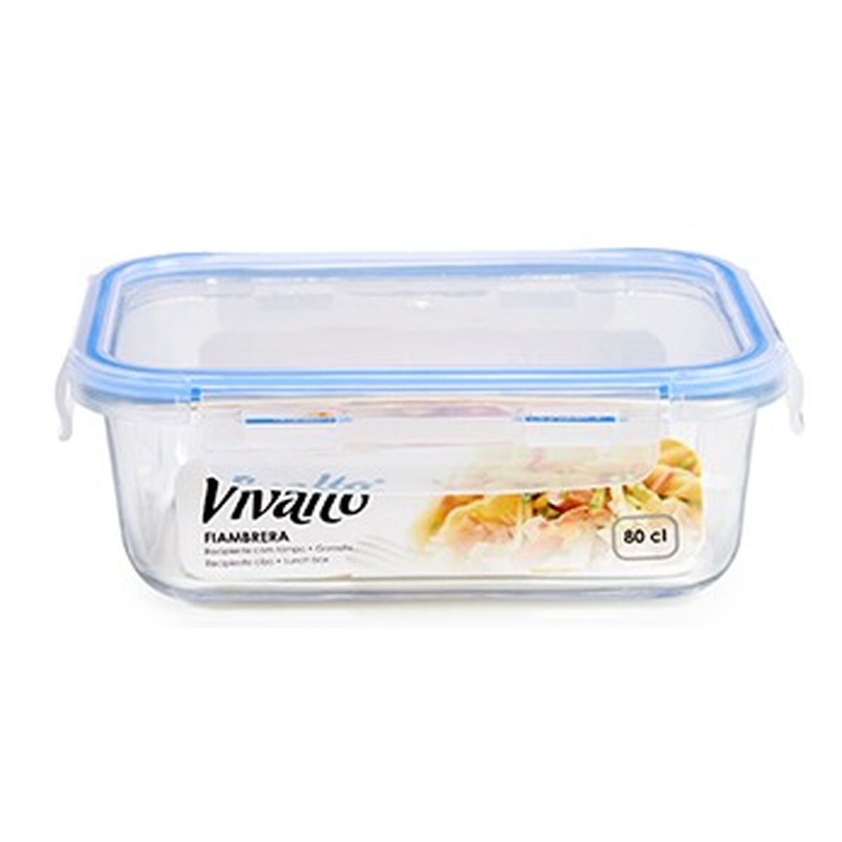 Hermetisk matlåda Rektangulär Blå Plast 800 ml 19,2 x 7 x 13,3 cm (18 antal) - 2