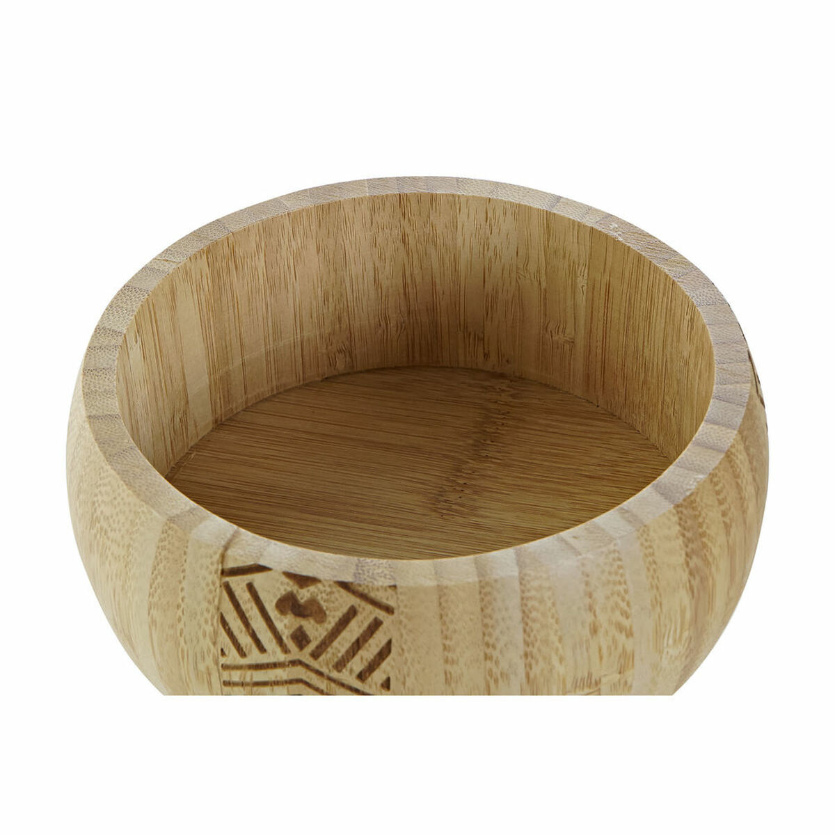 Snacksbricka DKD Home Decor Svart Multicolour Naturell Bambu 15 x 15 x 5,5 cm - 9