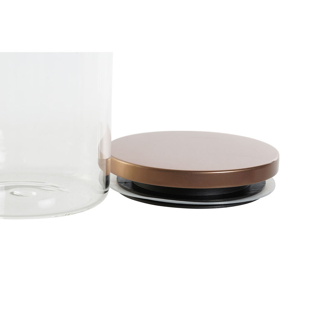 Uppsättning med 3 Burkar DKD Home Decor Multicolour Transparent Koppar 10 x 10 x 13 cm - 3