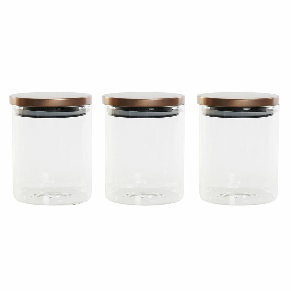 Uppsättning med 3 Burkar DKD Home Decor Multicolour Transparent Koppar 10 x 10 x 13 cm - 4