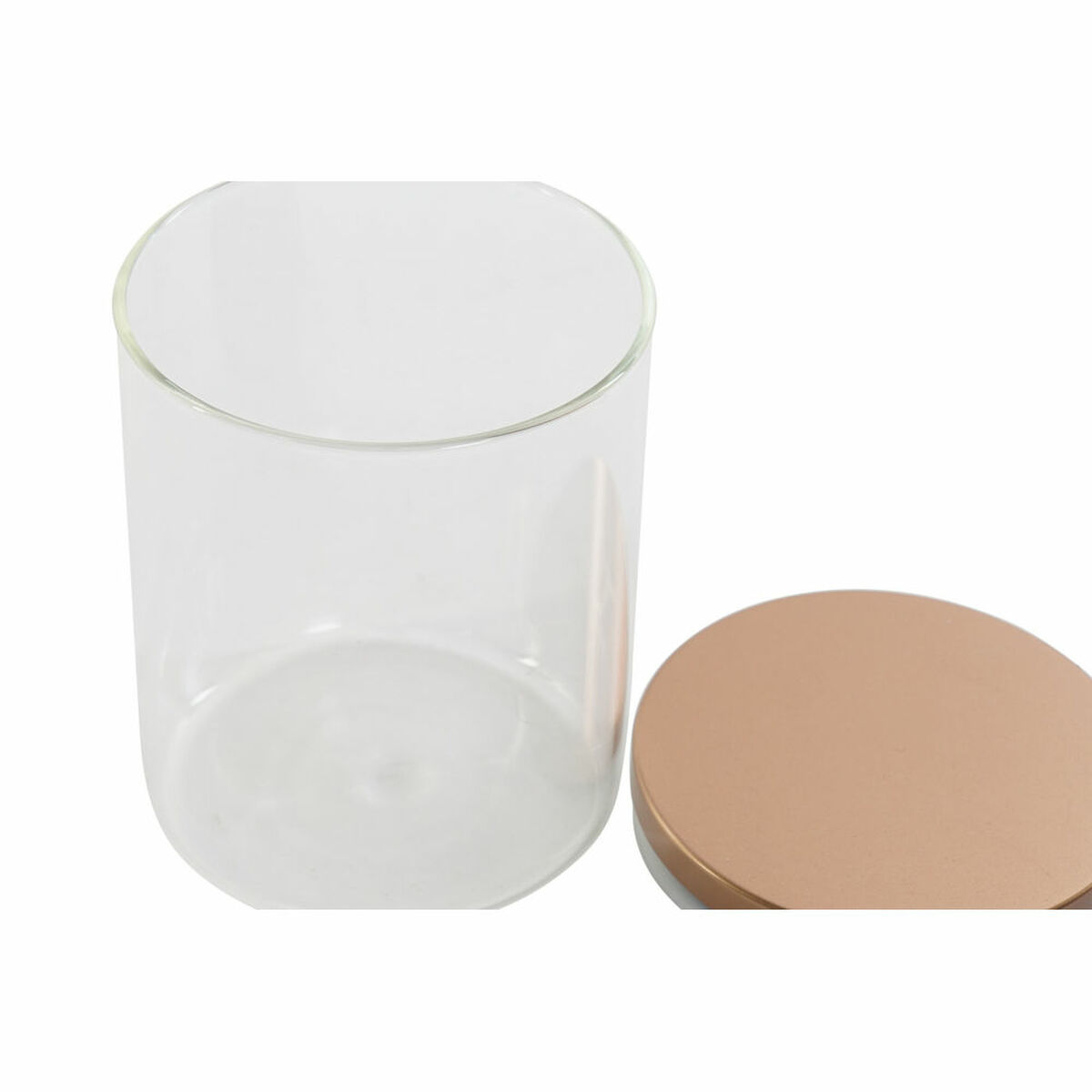 Uppsättning med 3 Burkar DKD Home Decor Multicolour Transparent Koppar 10 x 10 x 13 cm - 5