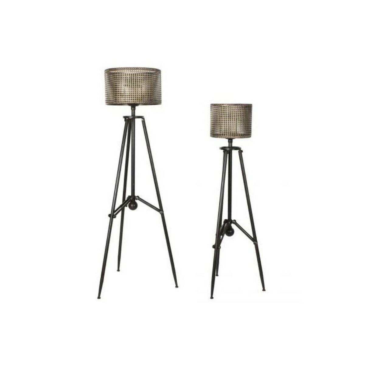 Ljusstakar DKD Home Decor Svart Metall Stående (2 pcs) - 5
