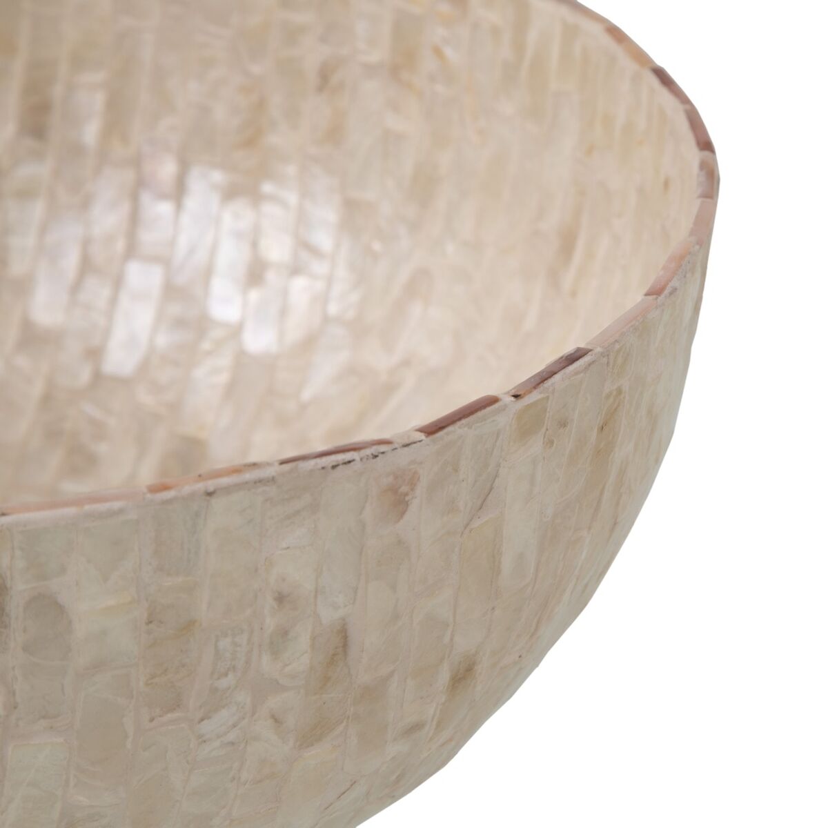 Skål 33 x 33 x 14,5 cm Vit Pärlemor - 2