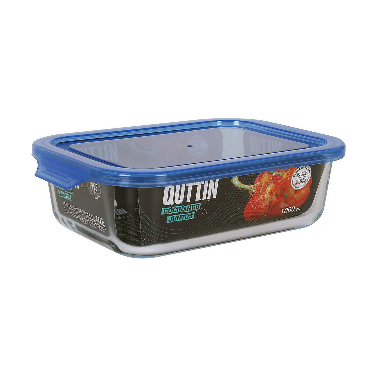 Lunchlåda Quttin   Rektangulär Blå 20,5 x 15,5 x 6,4 cm 1 L