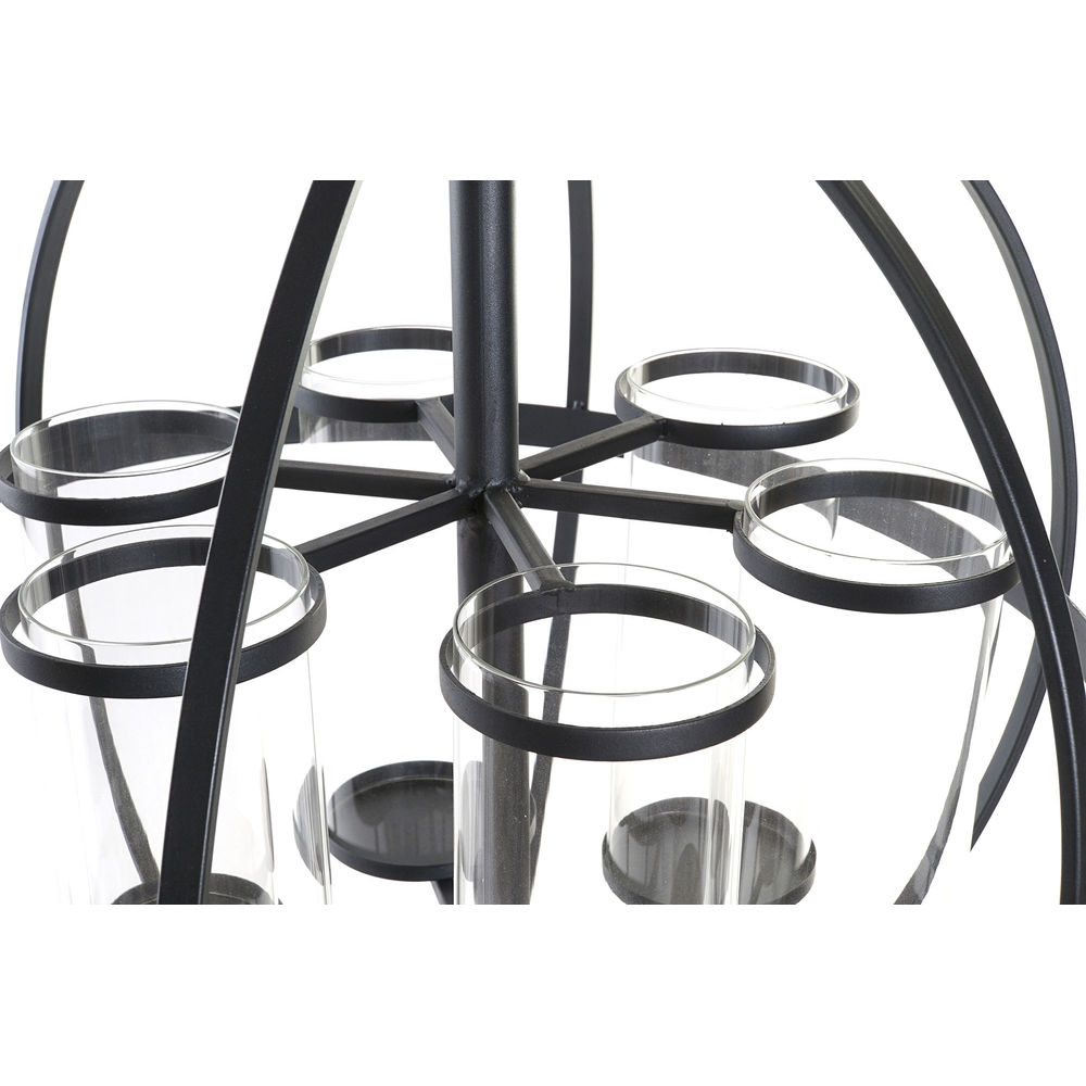 Ljusstakar DKD Home Decor Svart Metall Glas (60 x 60 x 73 cm) - 2